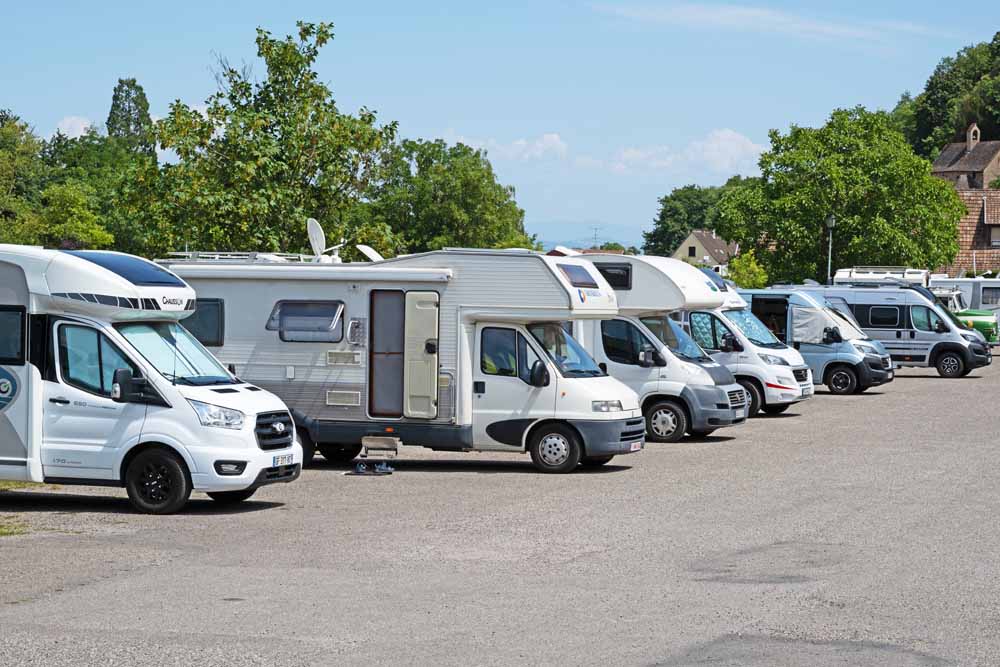Kaysersberg,,France,-,July,7,2023:,A,Row,Of,Camper